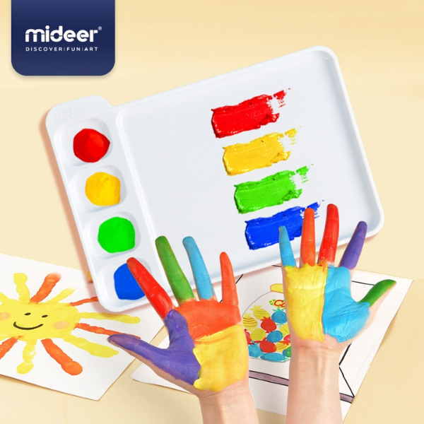 لوحة ألوان الرسم بالأصابع من Mideer - صينية خلط آمنة لفنون الأطفال