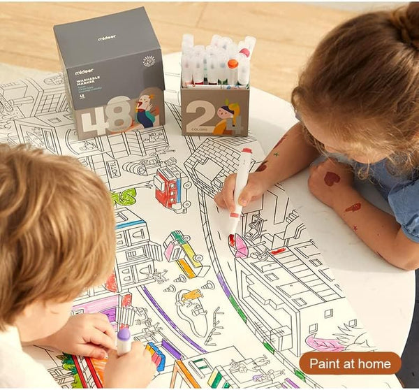 Mideer Washable Markers Small Tip 24 Colors - Kids Art Set