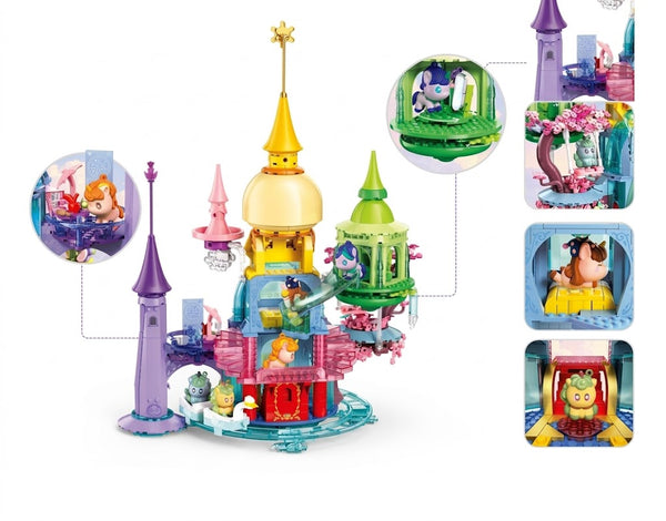 Sluban - Girls Dream-Unicorn Rainbow Castle 901 Pcs