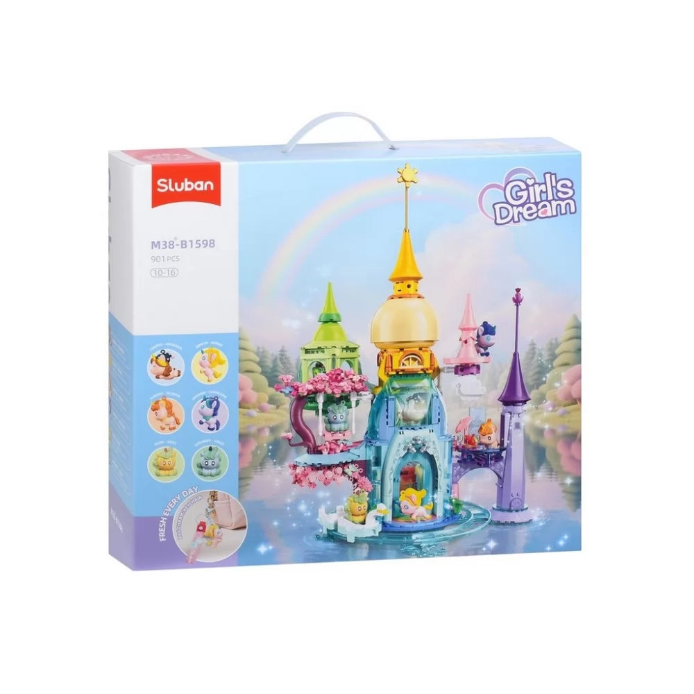 Sluban - Girls Dream-Unicorn Rainbow Castle 901 Pcs