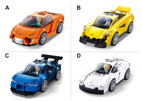 Sluban Metropolis-Sports Cars - 4 Types (8 Boxes in 1 Display Box)
