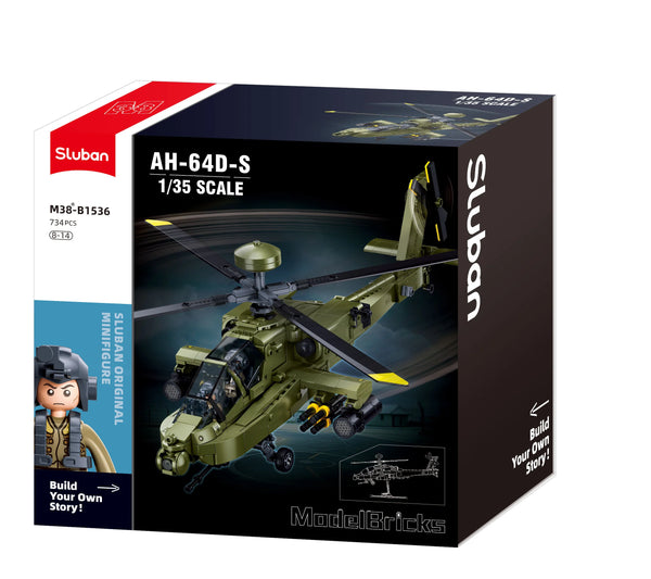 Sluban - Modelbricks 1/44 Ah-64D Apache 728 Pcs