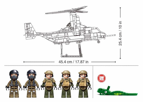 Sluban - Modelbricks 1/44 Mv-22 Osprey 1142 Pcs