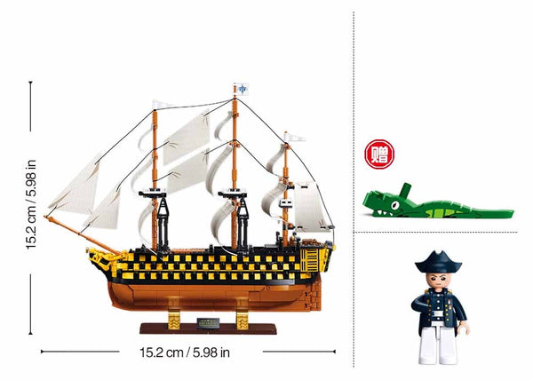 Sluban - Modelbricks 1/200 HMS Victory Sailing Battleship 1056 Pcs