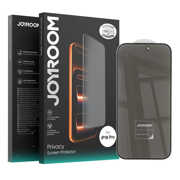 Joyroom - Premium Tempered Glass Privacy Screen Protector for iPhone 18 Pro / 17 Pro