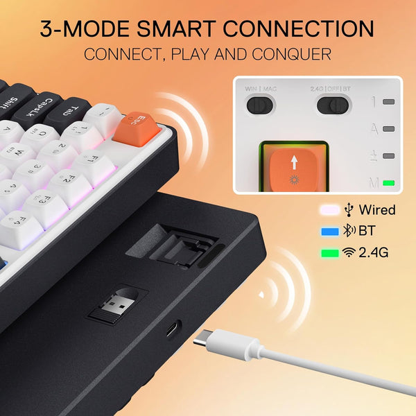 WYVERN PRO ,wired&2.4G&BT keyboard