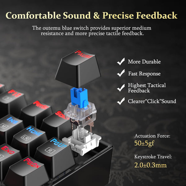 Redragon KUMARA Wired Mechanical Keyboard - Black
