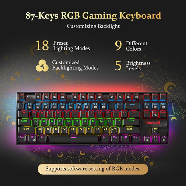 Redragon KUMARA Wired Mechanical Keyboard - Black