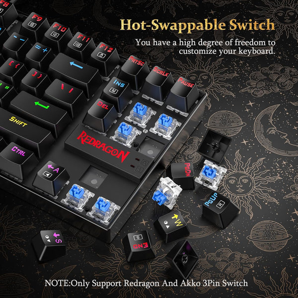 Redragon KUMARA Wired Mechanical Keyboard - Black