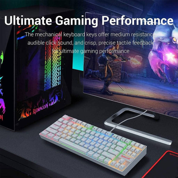 Redragon KUMARA white, Wired Mechanical keyboard, RGB
