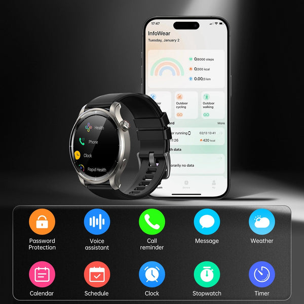 Jayroom AV Series Smart Watch Answer/Make Call Sunset Grey