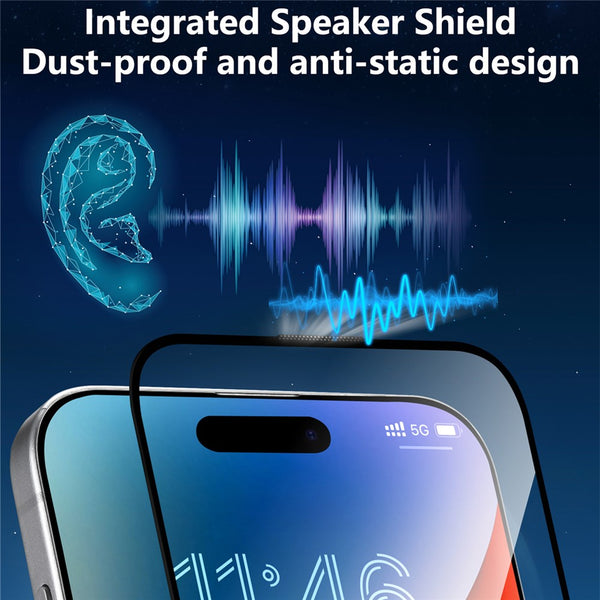 Joyroom - Tempered Glass Screen Protector for iPhone 17 Air, 2.5D Full Screen Coverage with Privacy and Dustproof Design