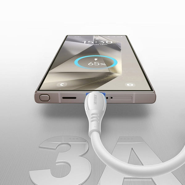 Joyroom S-A59 Vibrant Series 3 charging and data transfer cable, USB/USB-C, 3A, 480Mbps, 1.2m - White