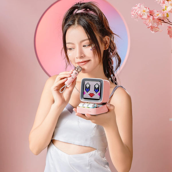 Divoom DitooMic Bluetooth Speaker Microphone Karaoke Function - Pink