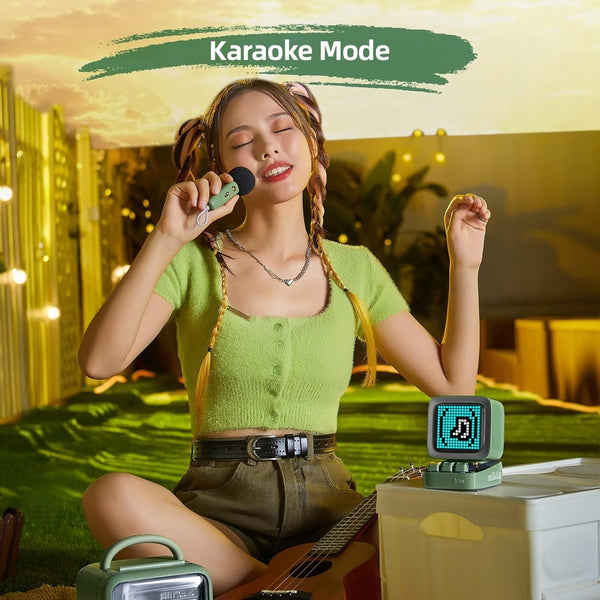 Divoom DitooMic Bluetooth Speaker Microphone Karaoke Function - Green