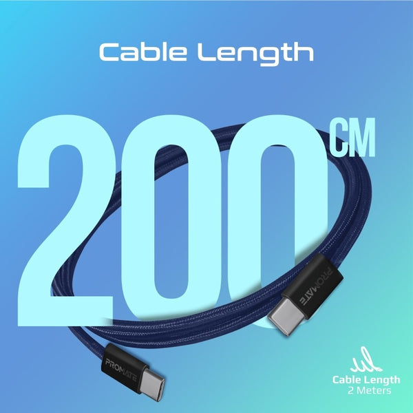 Promate Ecoline-Cc200.Black, Usb-C Cable