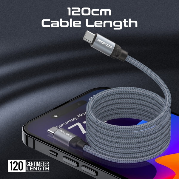 Promate Springy Magnetic Cable USB-C 60WPD - 1.2m