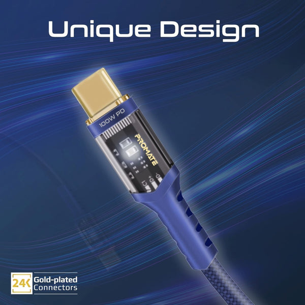 Promate Lucidline-Cc120. Black, Usb-C Cable