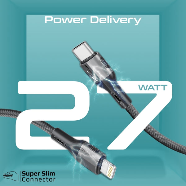 Promate Tough-Built 27W Power Delivery Usb-C To Lightning Cable