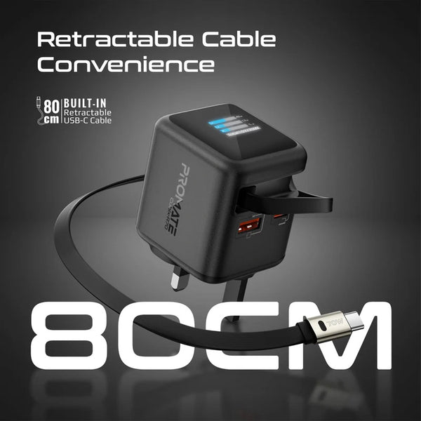 Promate Cubix-R70.Black, Charger Usb-C