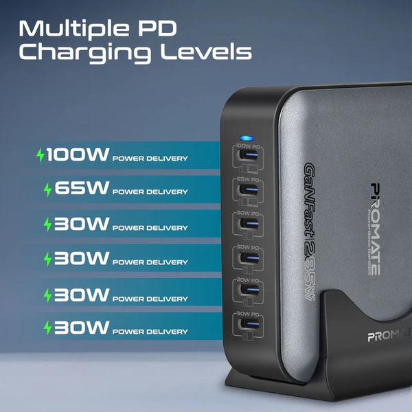 Promate Powerbase-Gan285W, Charging Station