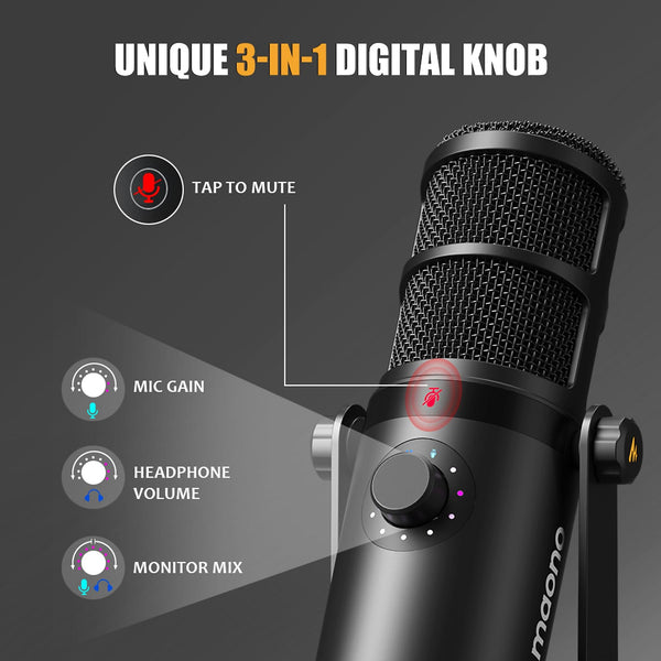 Maono - Pd400X Usb/Xlr Dynamic Microphone - Black