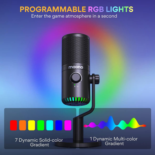 Maono - Dm30 Programmable Usb Condenser Microphone Black