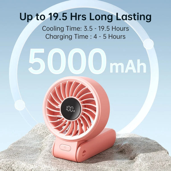 Portable Fan Handheld Fan Life7 (5000Mah) - Pink