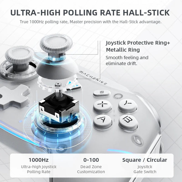 Machenike G5Pro Max 1000Hz Wireless Gaming Controller - White