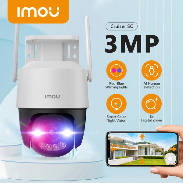 Imou Cruiser SC 3MP” Outdoor Wi-Fi PTZ Security Camera | 3 MP 2K HD | Pan/Tilt 355°/90° | Full-Color Night Vision + IR