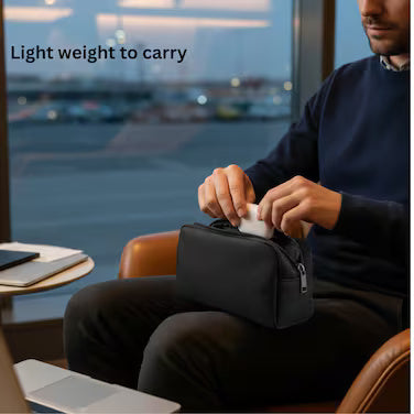 Wiwu - Lightweight Urban Pouch Multi-Pocket Organizer Bag Durable Handle, (Black)