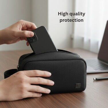 Wiwu - Lightweight Urban Pouch Multi-Pocket Organizer Bag Durable Handle, (Black)
