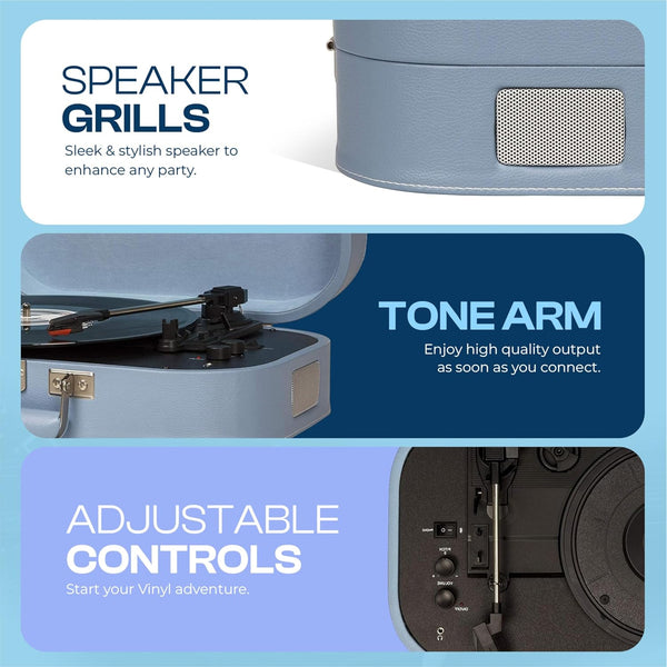 CROSLEY DISCOVERY BLUETOOTH TURNTABLE - GLACIER-CH
