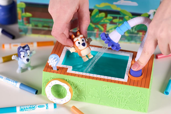 Crayola Washimals Pets Bluey Poolside Playset - Washable Coloring Set