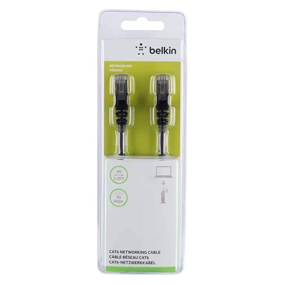 Belkin CAT6 Ethernet Network Cable 2m - Wired Internet Patch Cord