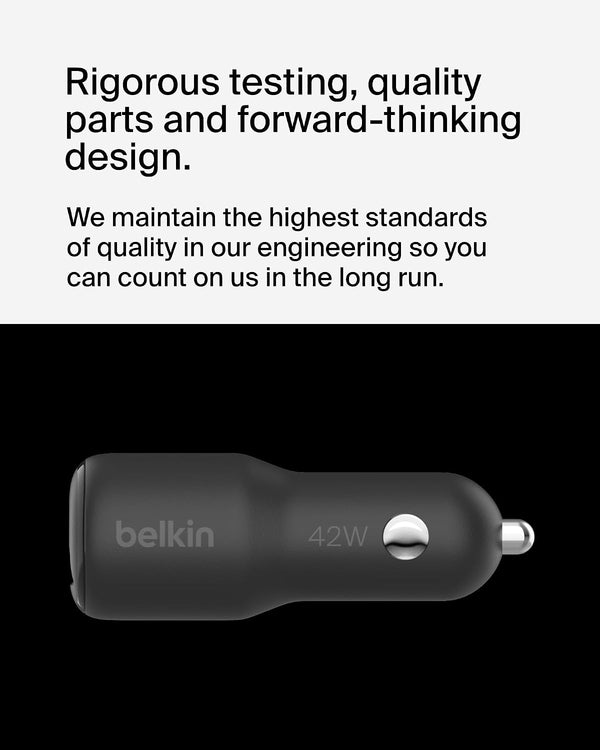 Belkin 42w - 30w USB-C PD PPS + 12w USB-A Car Charger