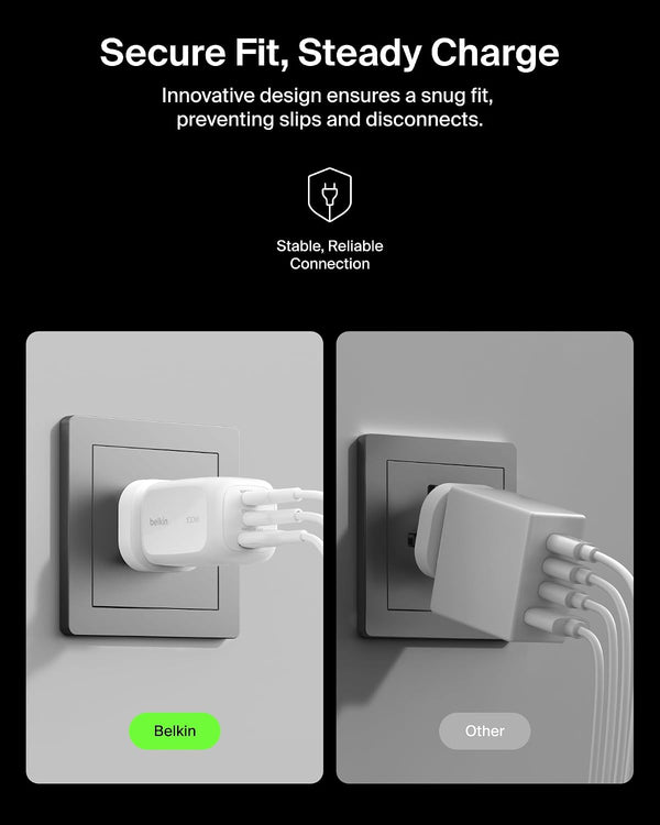 Belkin 100W 3-PORT GAN WALL CHARGER (US / UK/ EU PLUG)