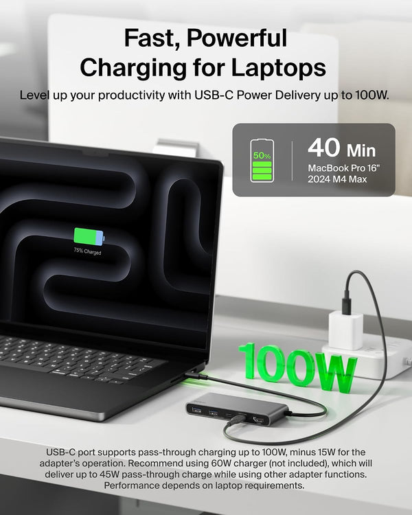 Belkin USB-C 7-IN-1 MULTIPORT HUB 100W - SPACE GRAY