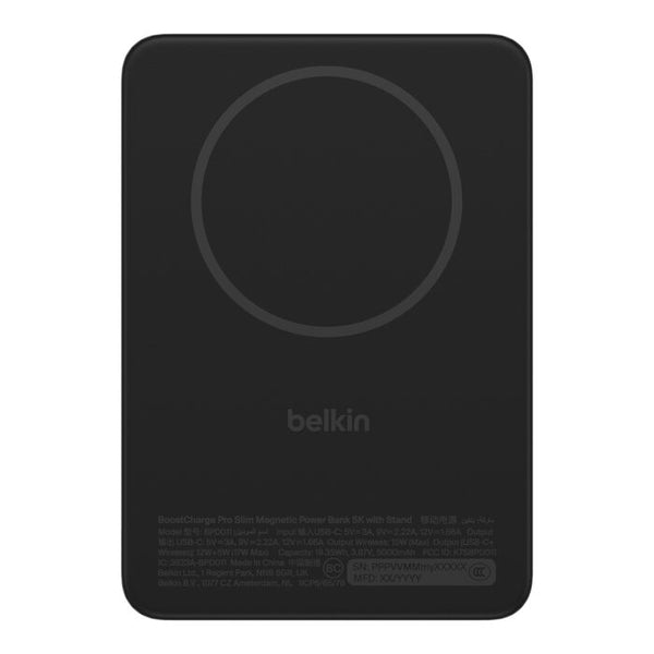 Belkin BoostCharge Slim Magnetic Power Bank 5K Qi2 - Wireless Charger - Black