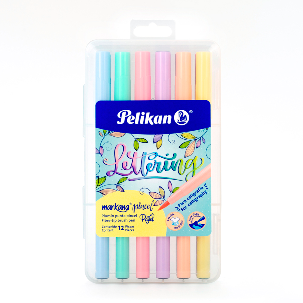 طقم أقلام بيليكان ماركانا من 12 قطعة - مجموعة أقلام تلوين وأقلام برأس ألياف (فايبر)