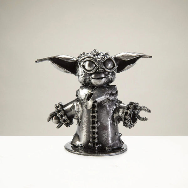 Metal Art - Baby Yoda Inspired Recycled Metal Sculpture
