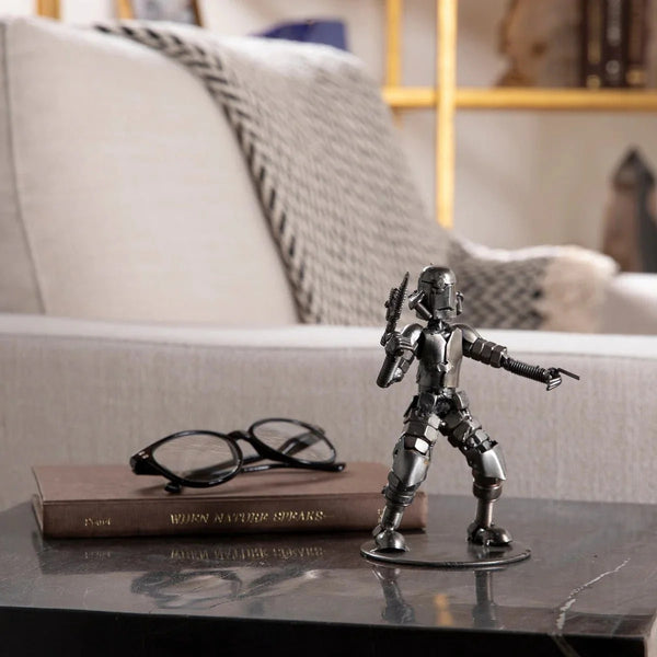 Metal Art - Storm Trooper Pointing Inspired Recycled Metal Sculpture