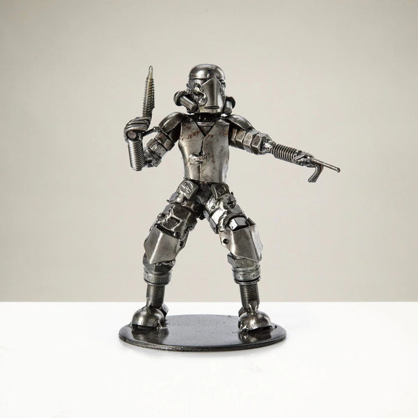 Metal Art - Storm Trooper Pointing Inspired Recycled Metal Sculpture