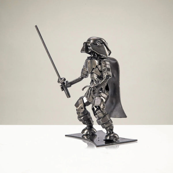 Metal Art - Darth Vader with Sword Inspired Recycled Metal Sculpture