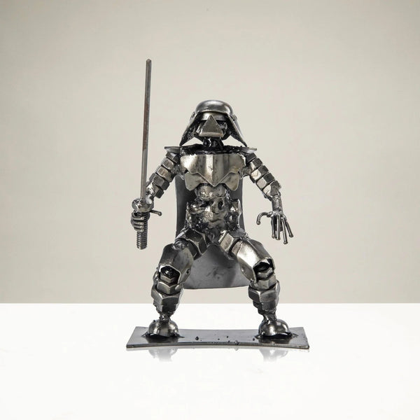 Metal Art - Darth Vader with Sword Inspired Recycled Metal Sculpture