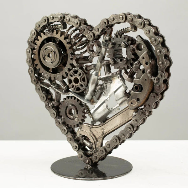 Metal Art - 8" Heart Recycled Metal Art