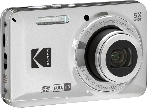 Kodak - Compact Digital Camera FZ55 5x Optical Zoom CMOS, Li-ion Battery - Silver