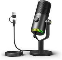 Maono DM30RGB Programmable USB Microphone Black - Cardioid Condenser