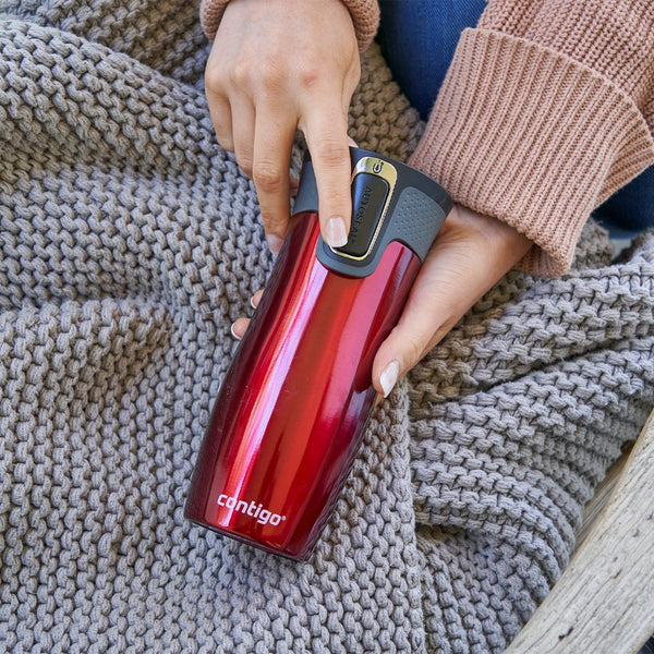 Contigo Autoseal West Loop Vacuum Insulated Stainless Steel Travel Mug 470 ML, Red