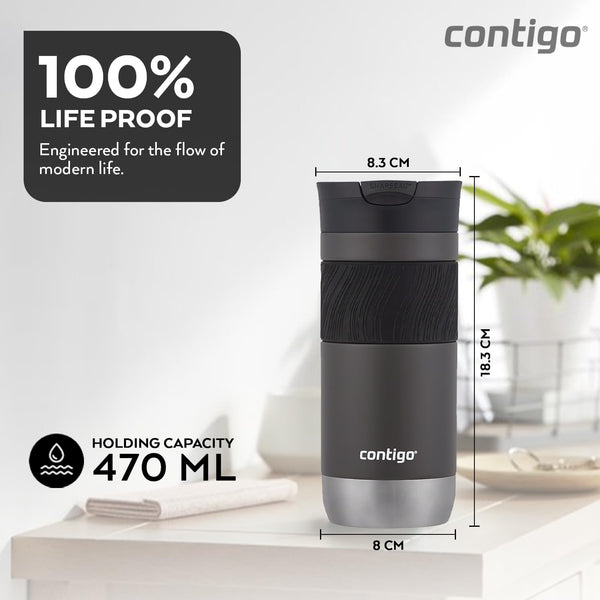 Contigo Snapseal Byron 2.0 Vacuum Stainless Steel Travel Mug 470 Ml, Sake